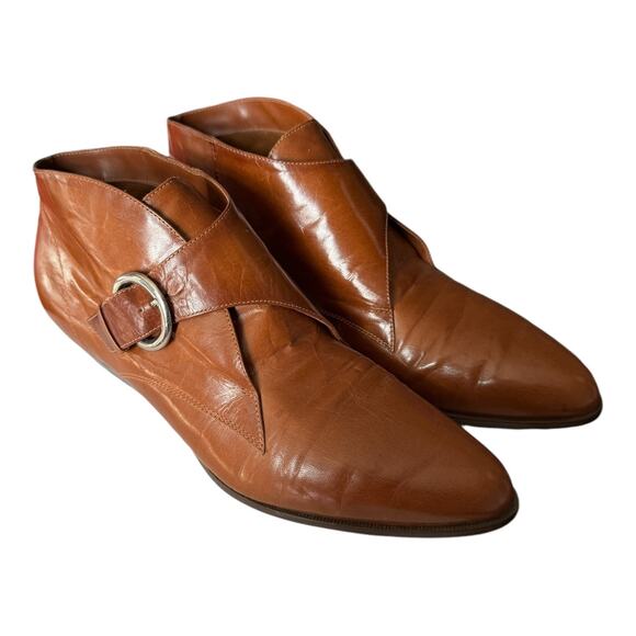 Vintage 9 West Mercedes brown boots with side buckle strap closing size 7.5 - Picture 13 of 16